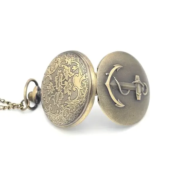 Anchor Pocket Watch – Vintage Look Nautical US Navy Sailor Marine Ocean Keepsake - Picture 7 of 10